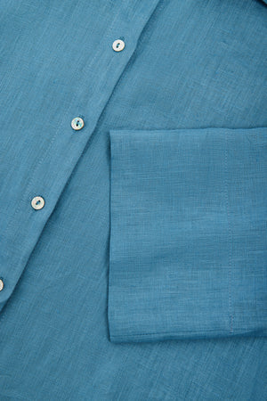 June Linen Shirt in Sky Blue