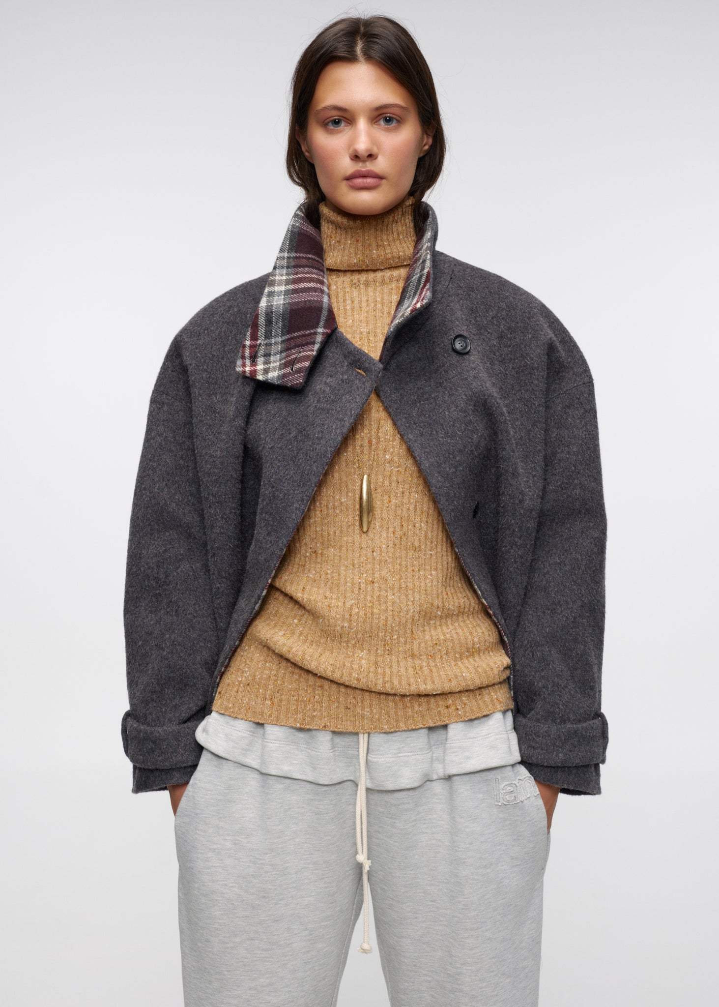 Misty Morning Stand Collar Coat