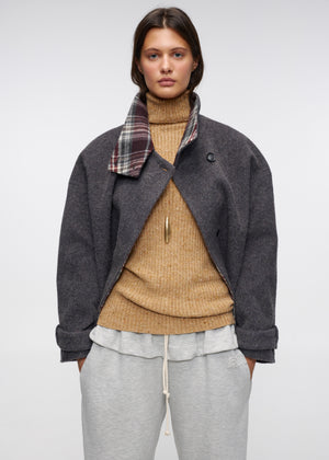 Misty Morning Stand Collar Coat