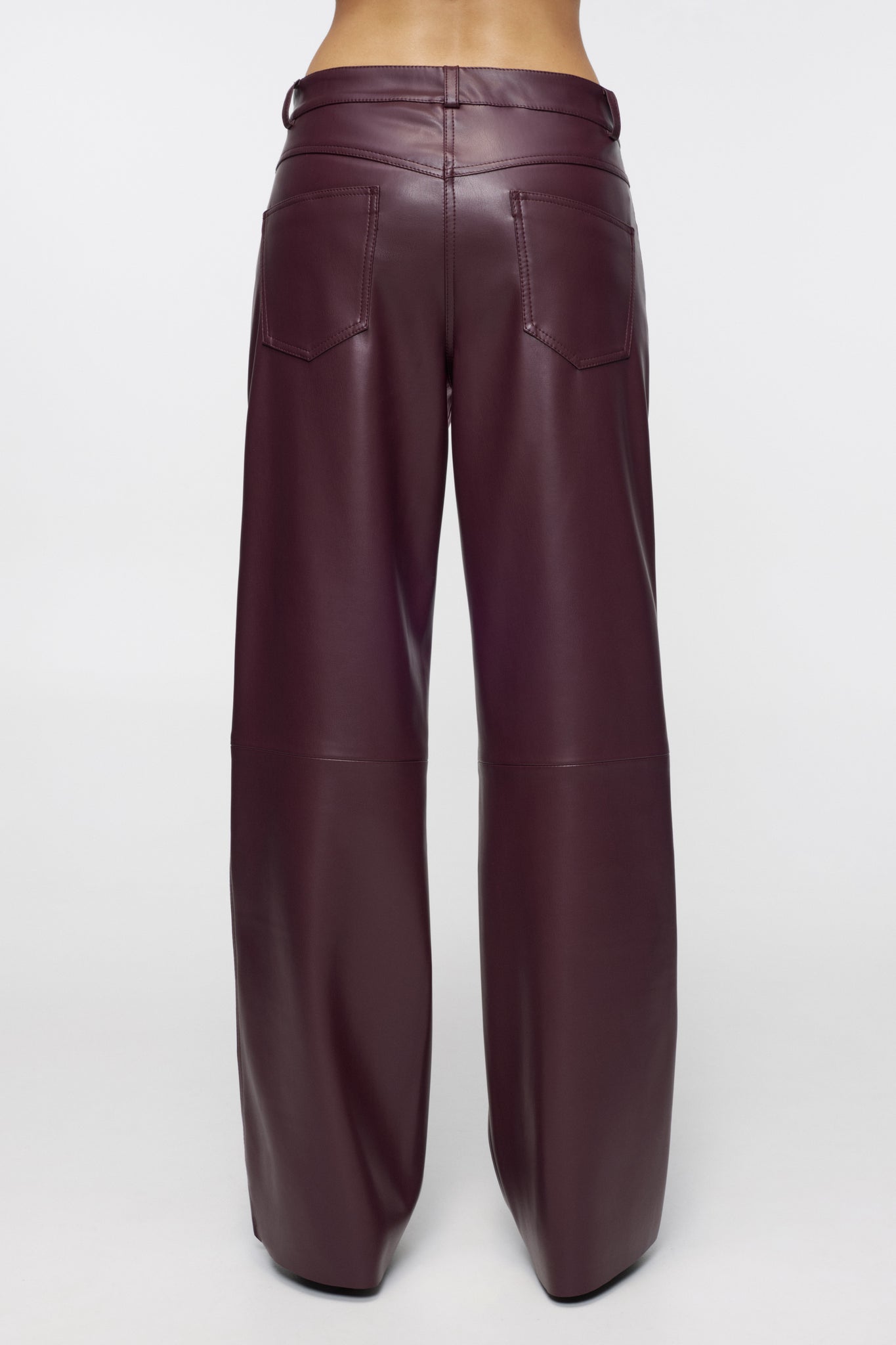 Wine Leather Pants