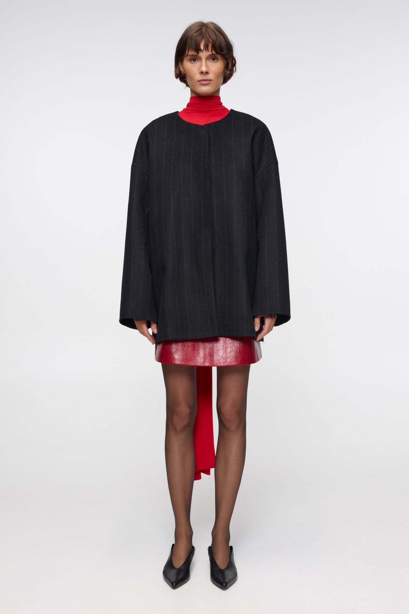 Eclipse Striped Cashmere Coat