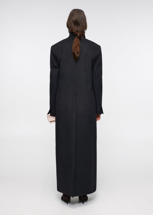 Charcoal Stripe Maxi Coat