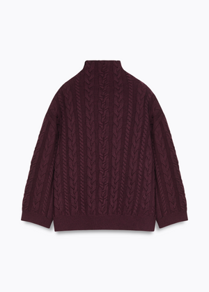 Braided Plum Sweater