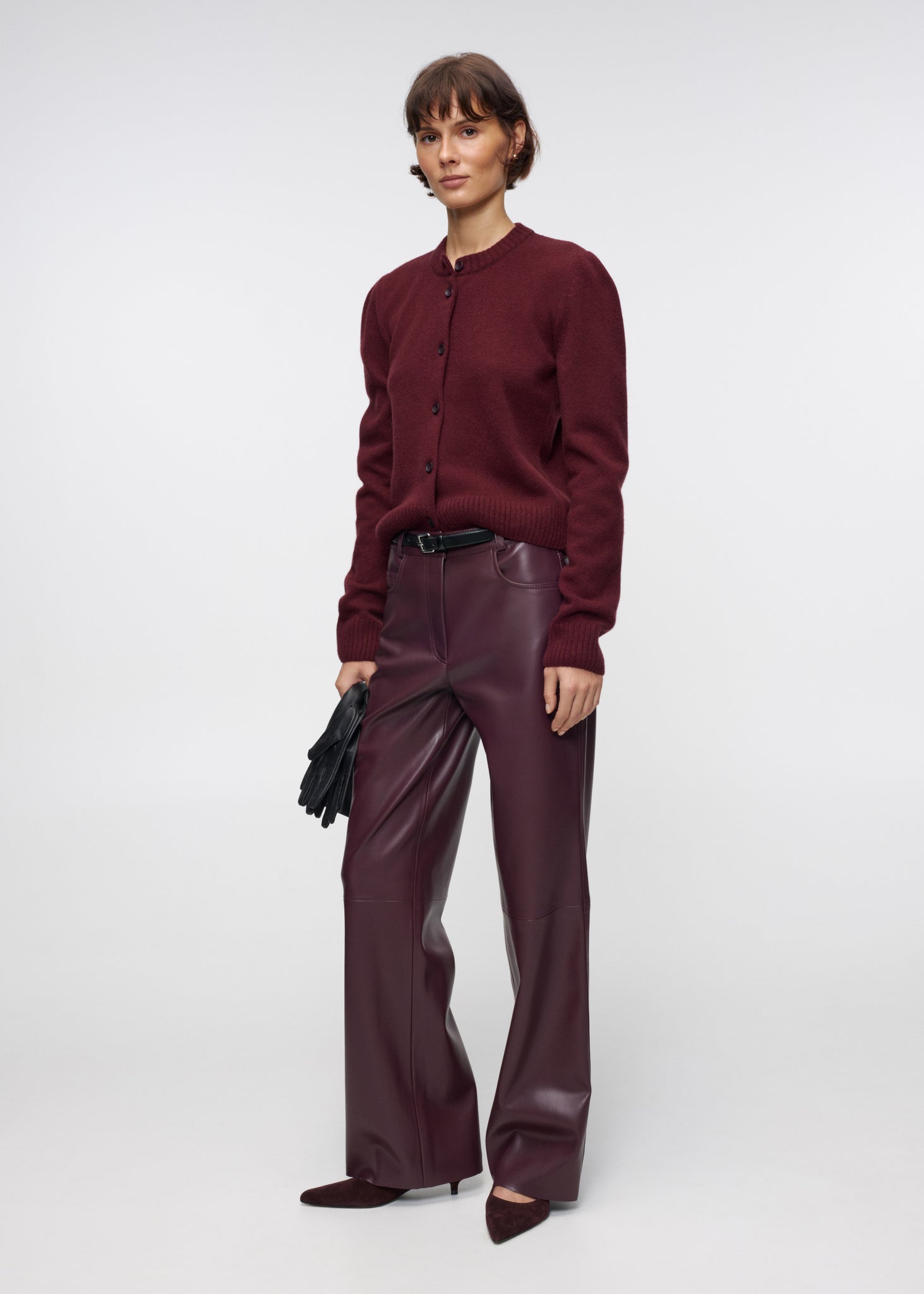 Autumn Wine Leather Pants