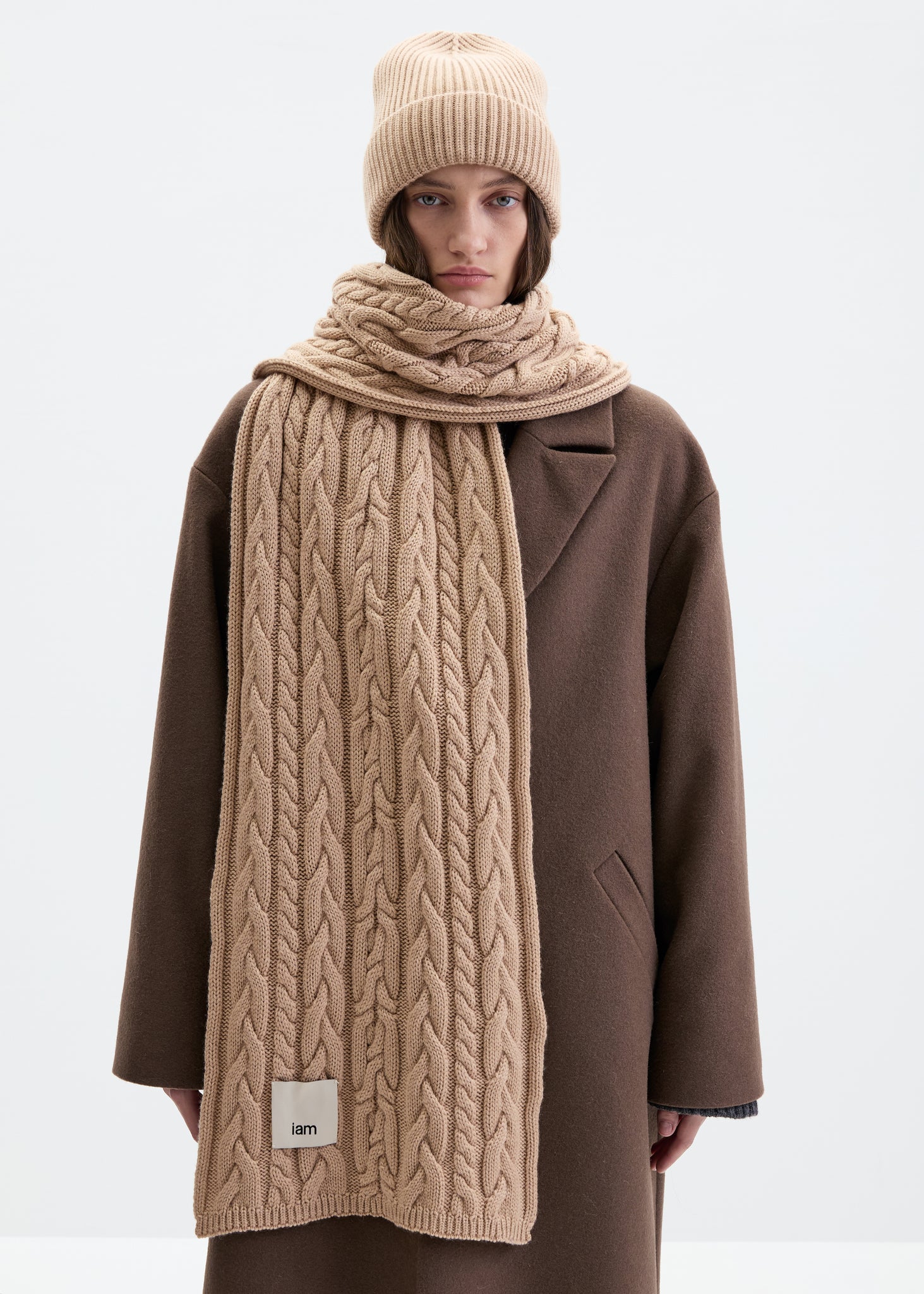 Braided Beige Scarf – iam - Main Image