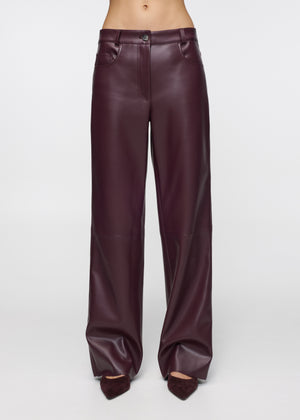 Autumn Wine Leather Pants