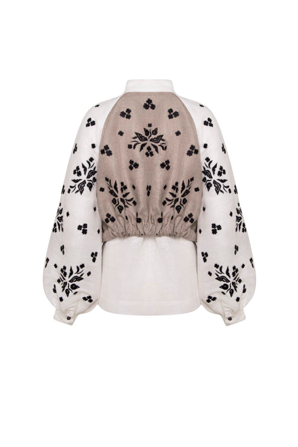 Blouse with keptarik “Yavorivskyi divotsvit” (black ornament)