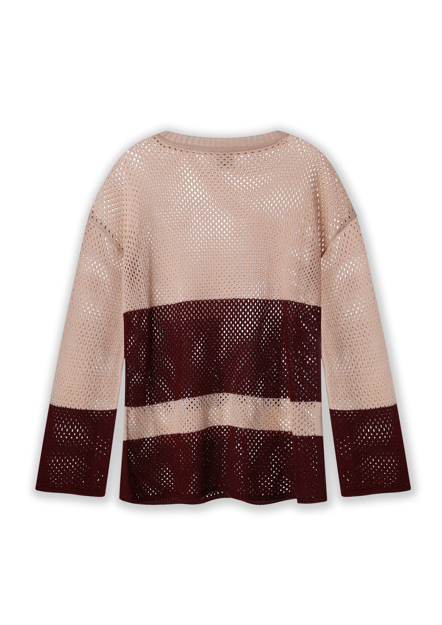Beige Grid Sweater