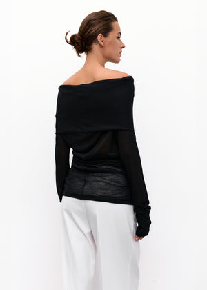 Off Shoulder Black Top