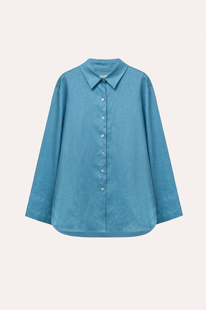 June Linen Shirt in Sky Blue